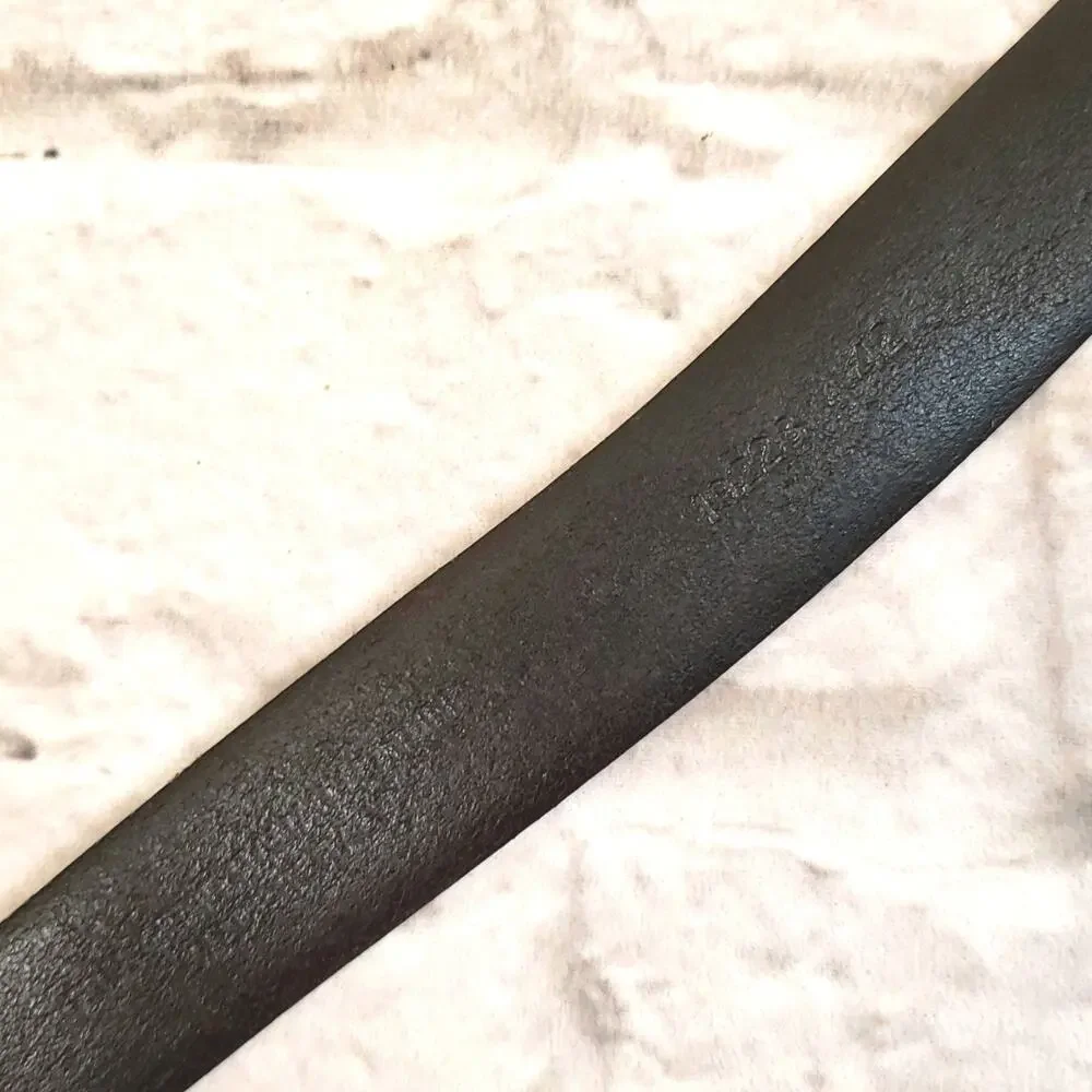 Men’s Black Italian Leather Belt Size 42 Silver Tone Buckle Classic